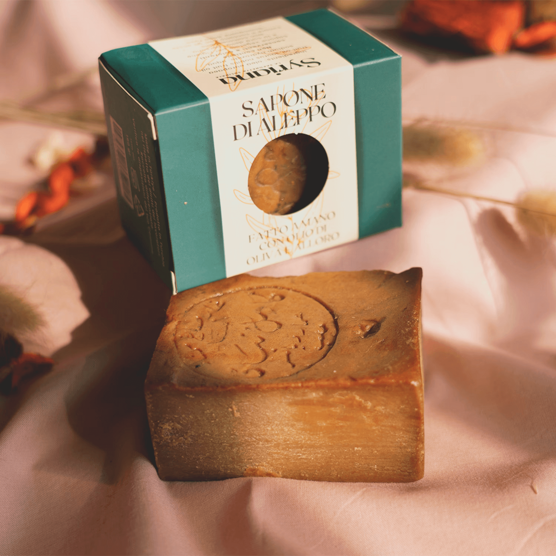 Mosaik der Traditionen: Aleppo-Seife mit 1-20% Premium-Lorbeer: 1% Lorbeeröl 99% Olivenöl