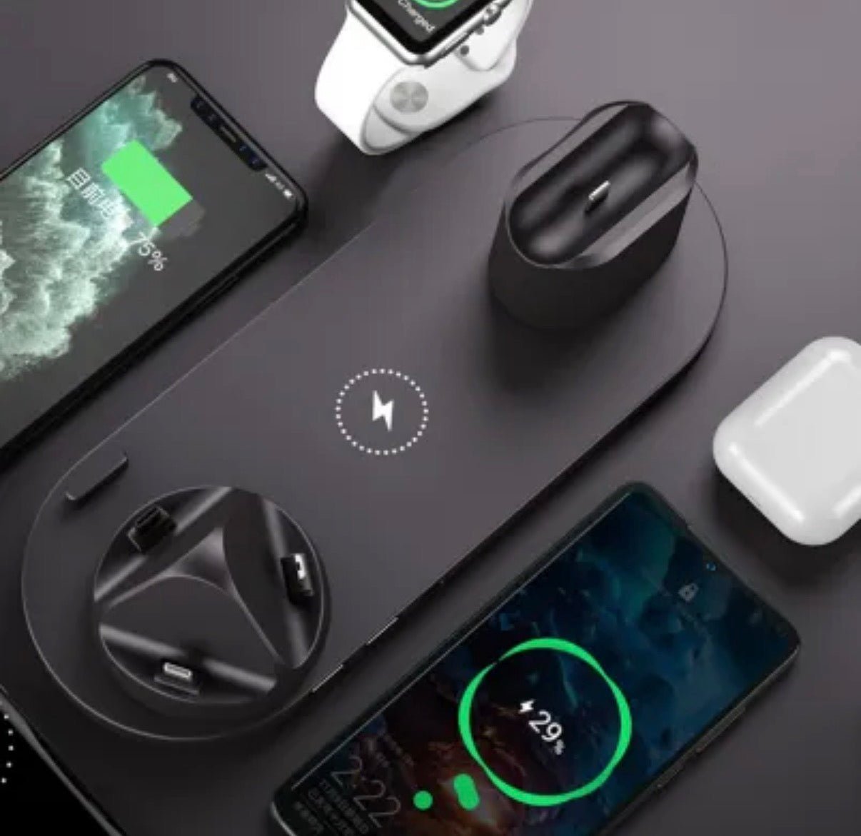 6 - in - 1 Wireless Ladestation – Schnellladegerät für iPhone, Smartphone & Watch - Averod