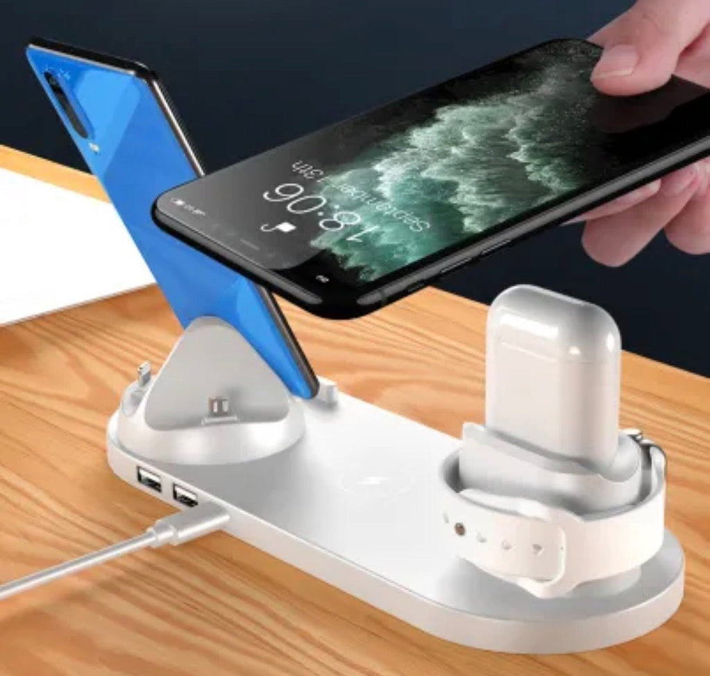 6 - in - 1 Wireless Ladestation – Schnellladegerät für iPhone, Smartphone & Watch - Averod