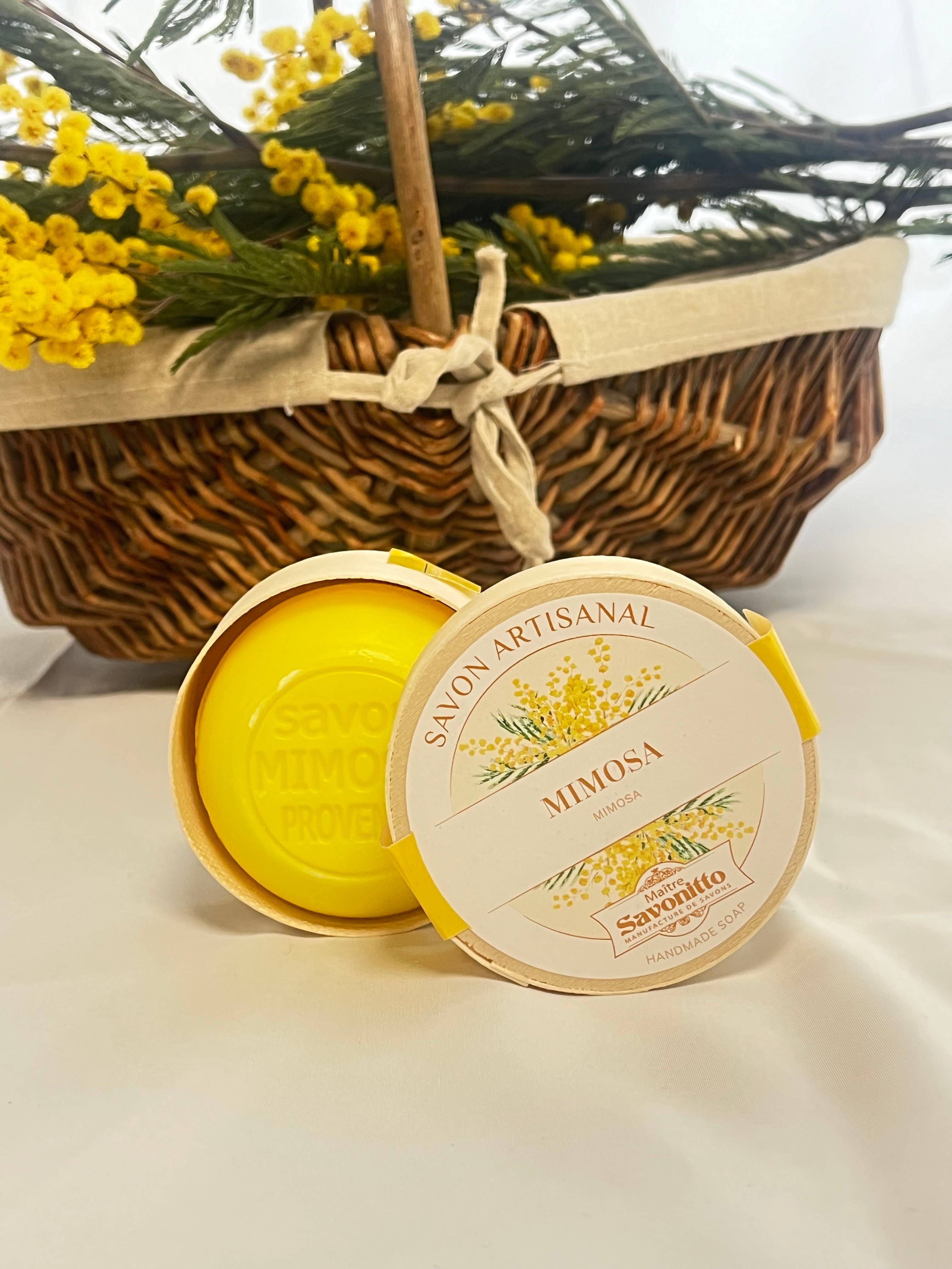 Mimosa-Seife in Holzkiste 100g