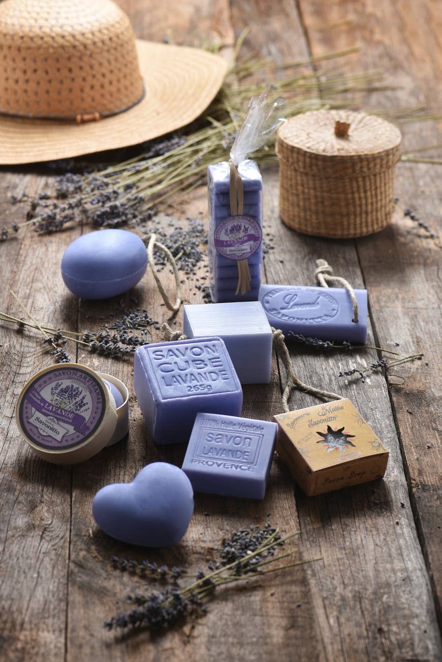 Lavendel-Peelingseife in Holzkiste 100g