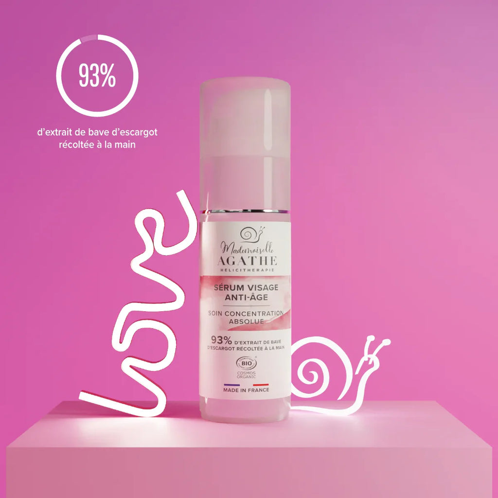 Sérum anti-age à la bave d'escargot certifié bio - rides & ridules - 30ml - Mademoiselle Agathe