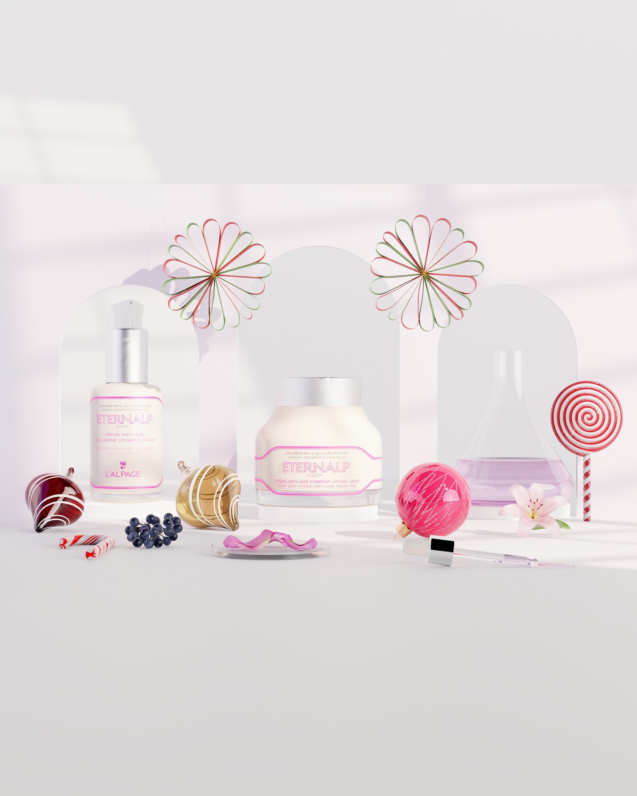 Set ou Coffret Cadeau DUO Crème Anti-Age Liftant Jour & Sérum Anti-Age Collagène Lissant & Liftant Eternalp 4060m