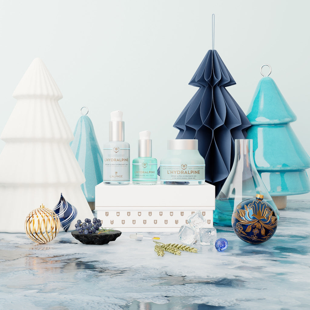 Set ou Coffret Cadeau Crème Visage Hydratante 24h + Sérum Visage Hydratante 24h + Serum Regard Anti-Poche L'HYDRALPINE