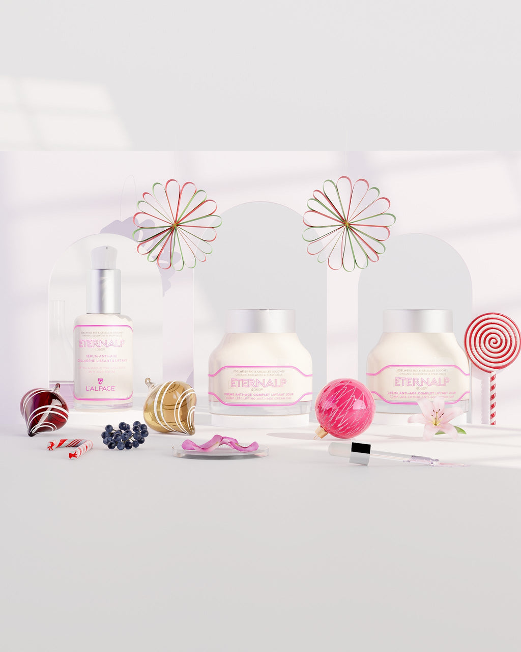 Set ou Coffret Cadeau Trio Crème Anti-Age Liftant Jou 50ml & Crème Nuit 50ml & Sérum Anti-Age Collagène Lissant & Liftant Eternalp 4060m