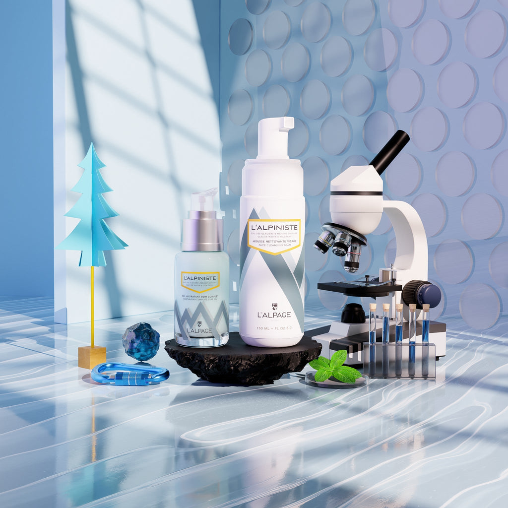 Set ou Coffret Cadeau DUO Gel Soin Complet Hydratant + Mousse Nettoyante L'ALPINISTE
