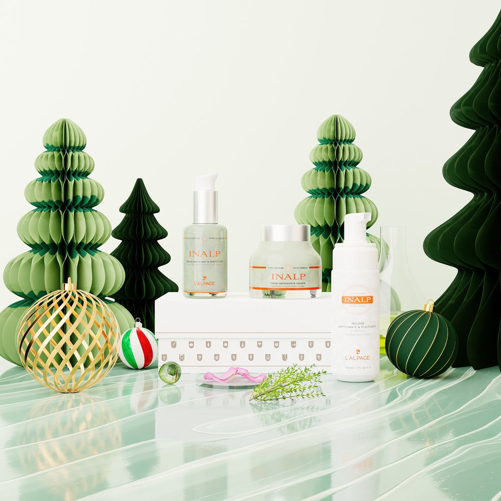 Set ou Coffret Cadeau Crème Matifiante et Lissante + Sérum Matifiant et Lissant + Mousse Nettoyante INALP