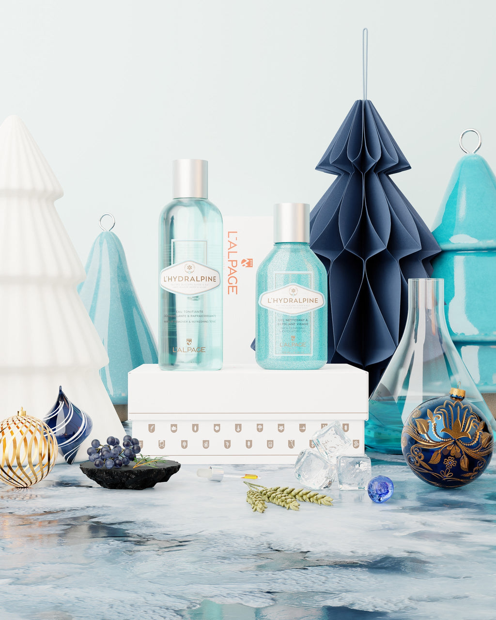 Set ou Coffret Cadeau Eau Tonifiante + Gel Nettoyant Exfoliant L'HYDRALPINE