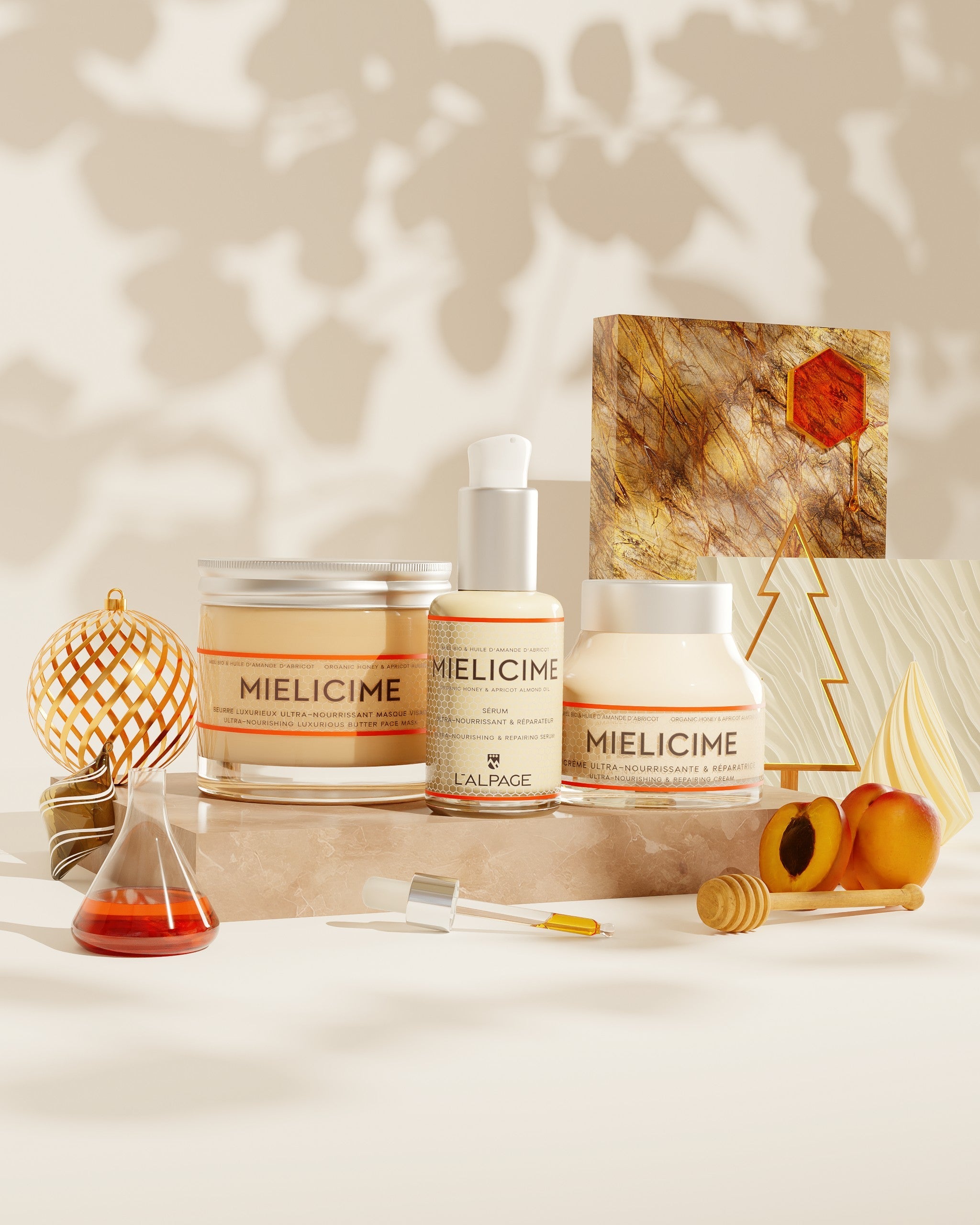 Set ou Coffret Cadeau Trio Crème Ultra-Nourrissante + Sérum Ultra-Nourrissant + Beurre Luxurieux Ultra-Nourrissant Masque Visage Mielicime