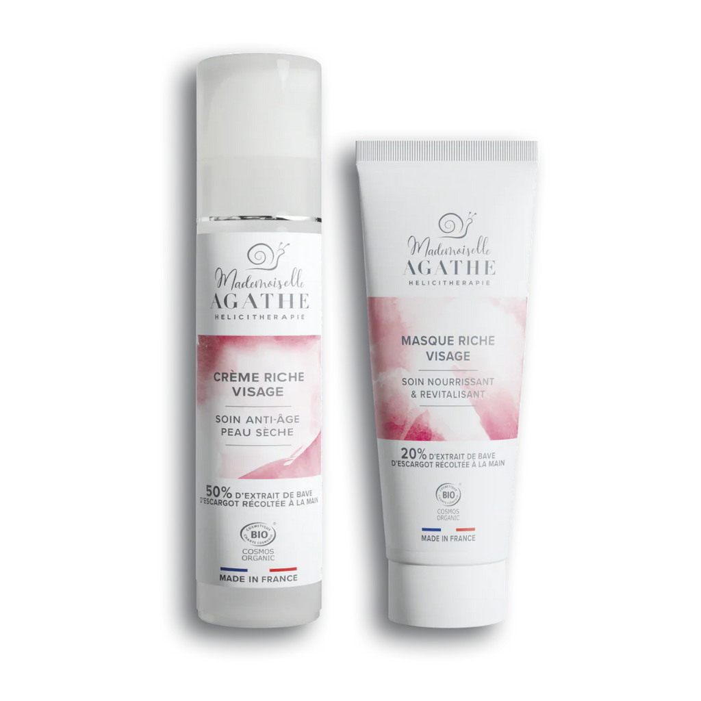 Duo nourrissant à la bave d'escargot- peau sèche & sensible - Mademoiselle Agathe