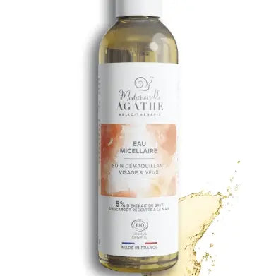 Eau micellaire à la bave d'escargot certifiée bio - démaquillant - 200ml - Mademoiselle Agathe
