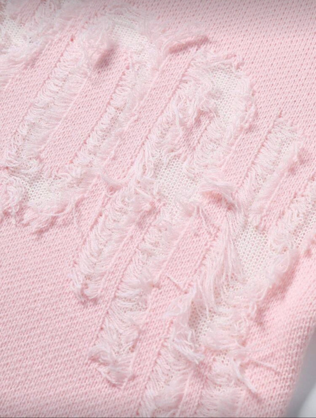 Frayed Knit Sweater – Pink Edition