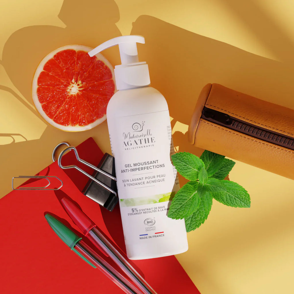 Gel moussant à la bave d'escargot bio - lavant & purifiant - 200ml - Mademoiselle Agathe