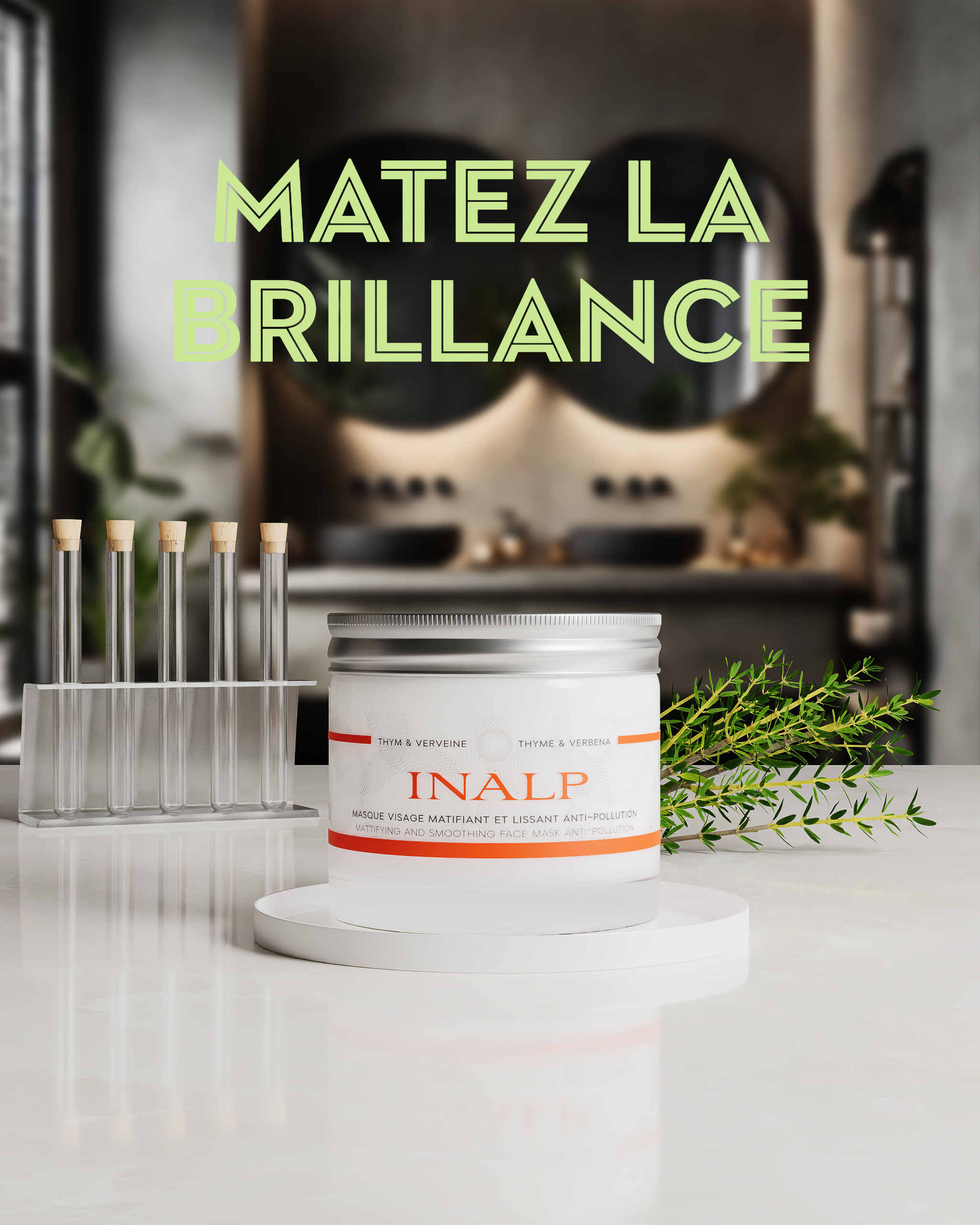 Masque Visage Matifiant & Lissant Anti-Pollution Inalp