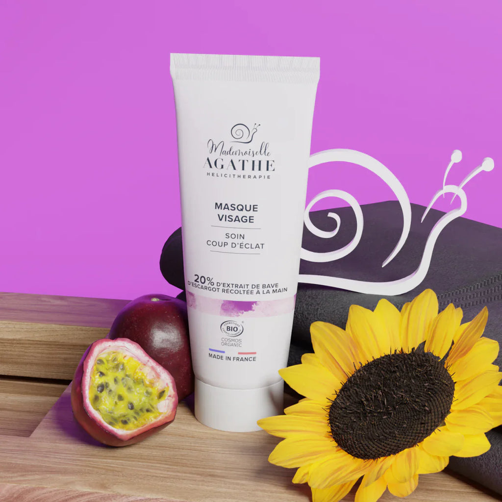 Masque éclat à la bave d'escargot bio - éclaircissant & unifiant - 75ml - Mademoiselle Agathe