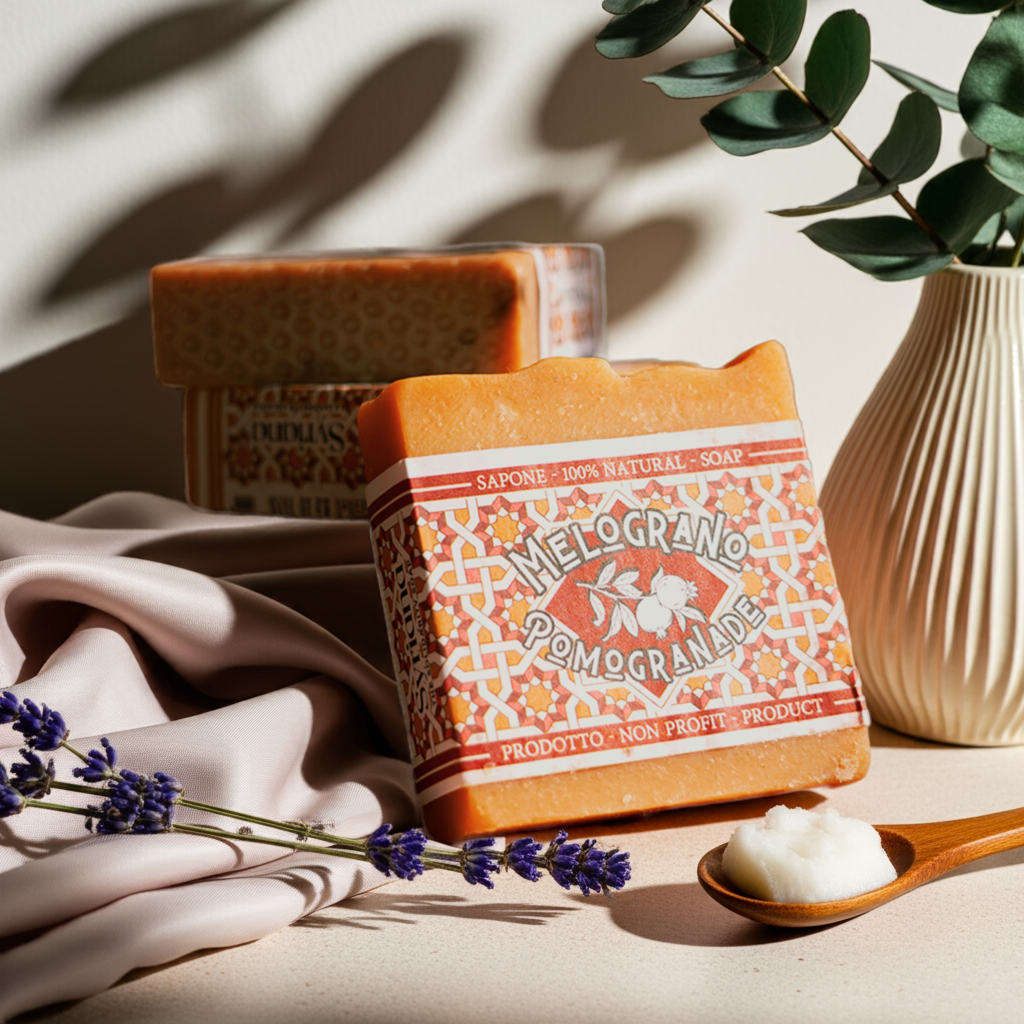 Kaltverarbeitete Seife: Granatapfel, Kaffee-Kardamom, Honig-Hafer: Mischung aus allen