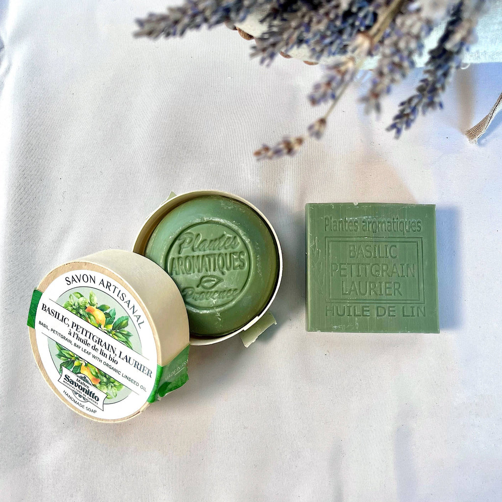 Basilikum-, Petitgrain- & Lorbeer-Seife 100g