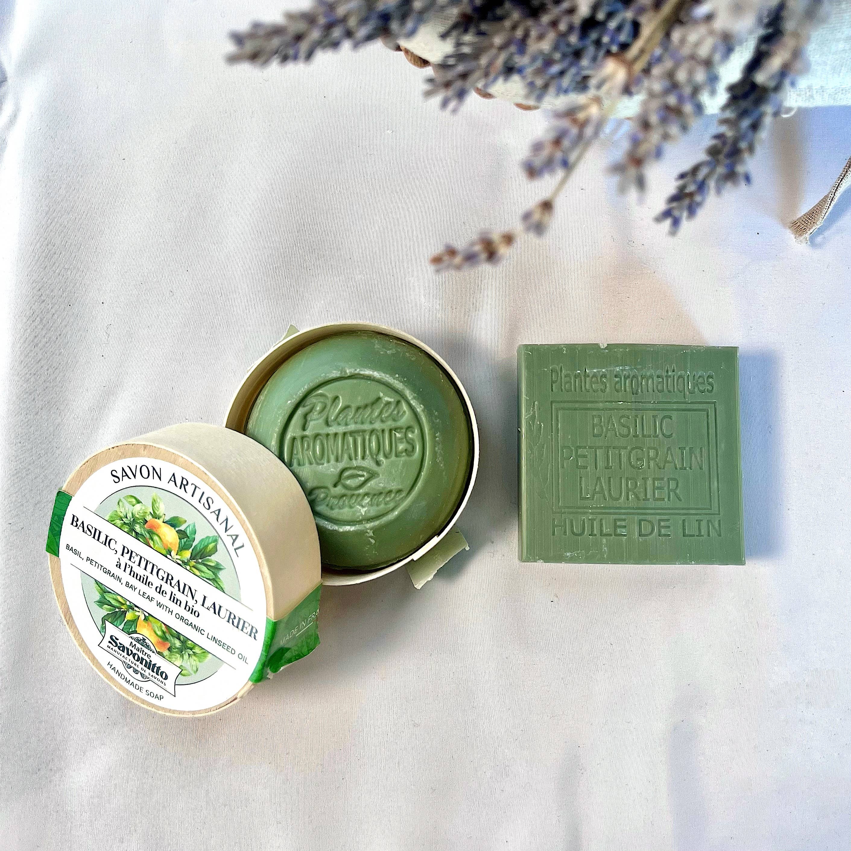 Basilikum-, Petitgrain- & Lorbeer-Seife 100g