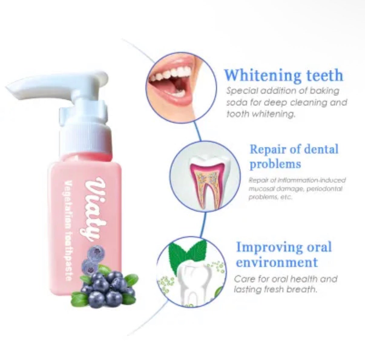 Blaubeer Zahnaufhellungs - Zahnpasta mit Natron - Averod