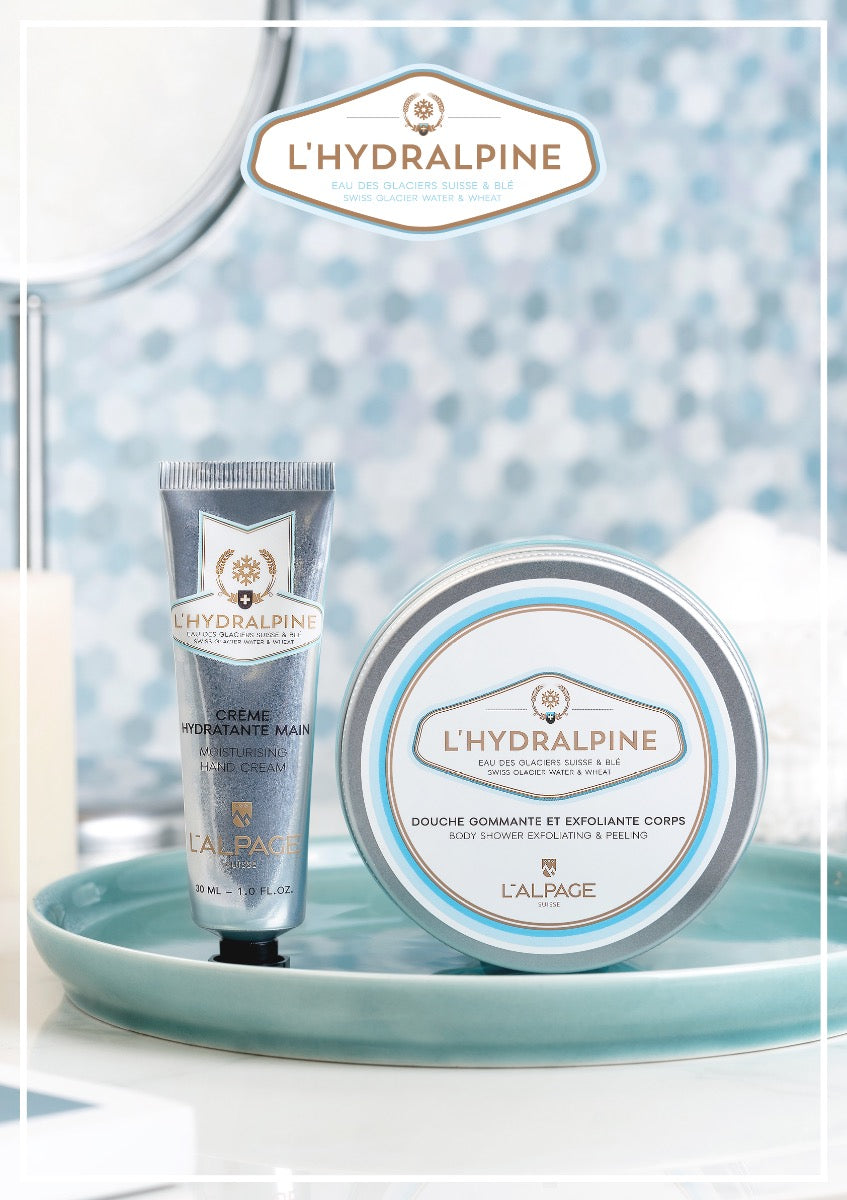 Set ou Coffret Cadeau Douche Gommante Exfoliante 200ml + Crème Main L'HYDRALPINE