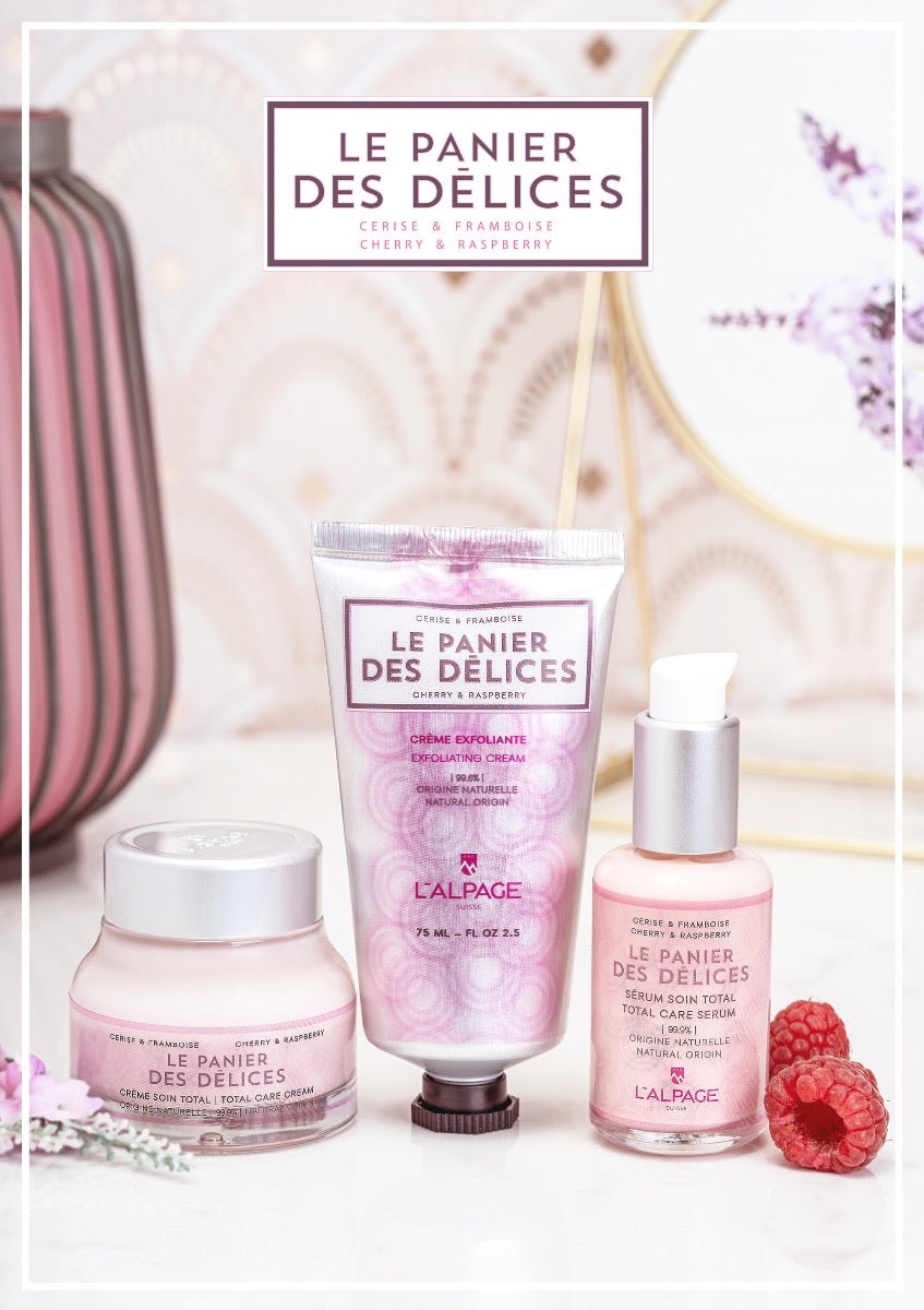 Set ou Coffret Cadeau Soin TRIO Crème & Sérum Soin Total + Crème Exfoliante Le Panier Des Délices