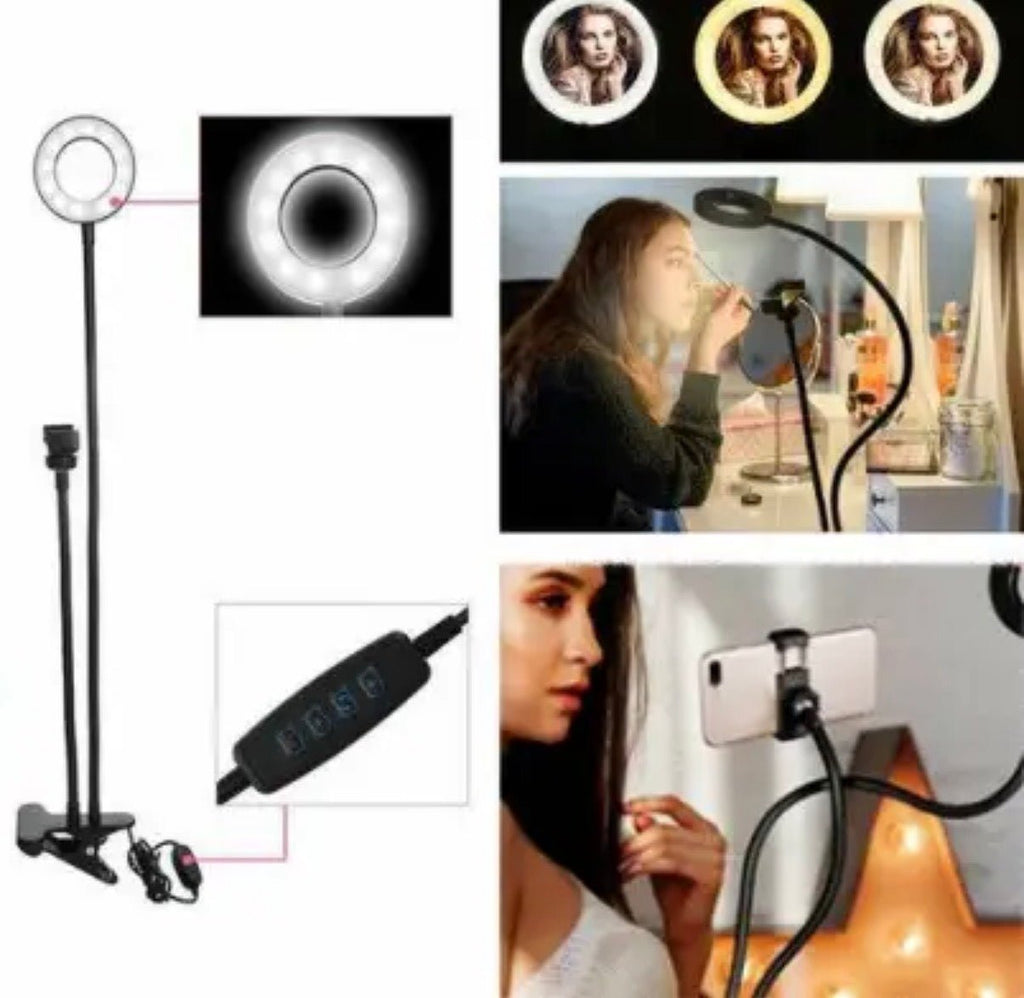 Dimmbares LED - Ringlicht mit Stativ & Handyhalterung - Averod