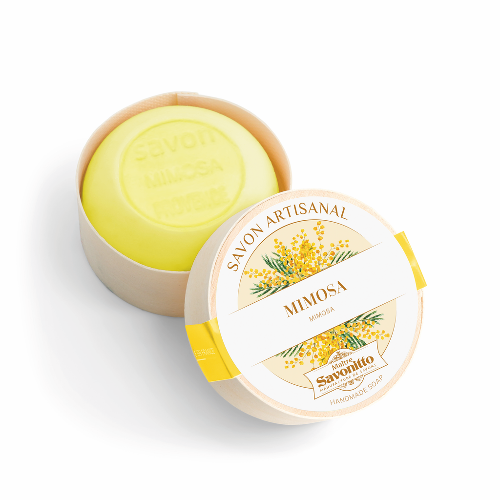 Mimosa-Seife in Holzkiste 100g