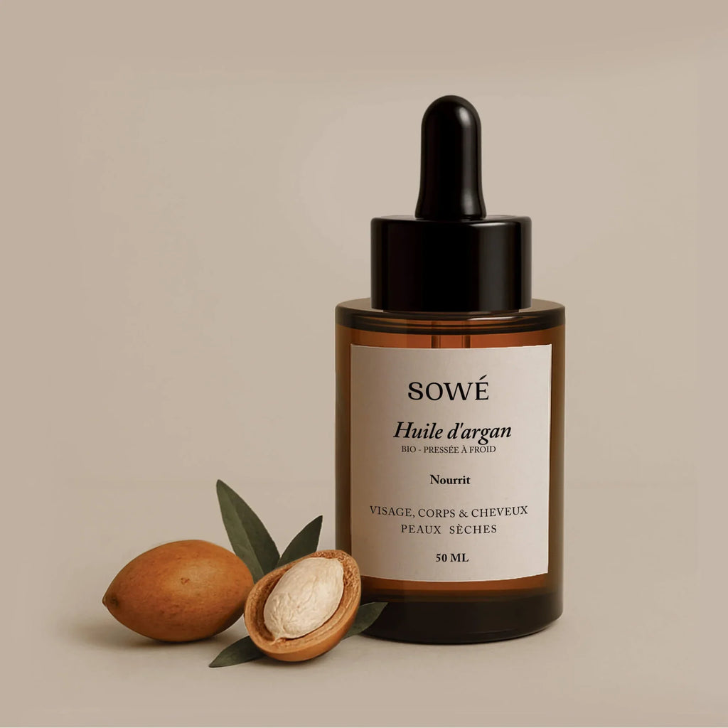 Huile d'argan BIO pressée à froid - pour le corps et cheveux 50 ml - SOWÉ