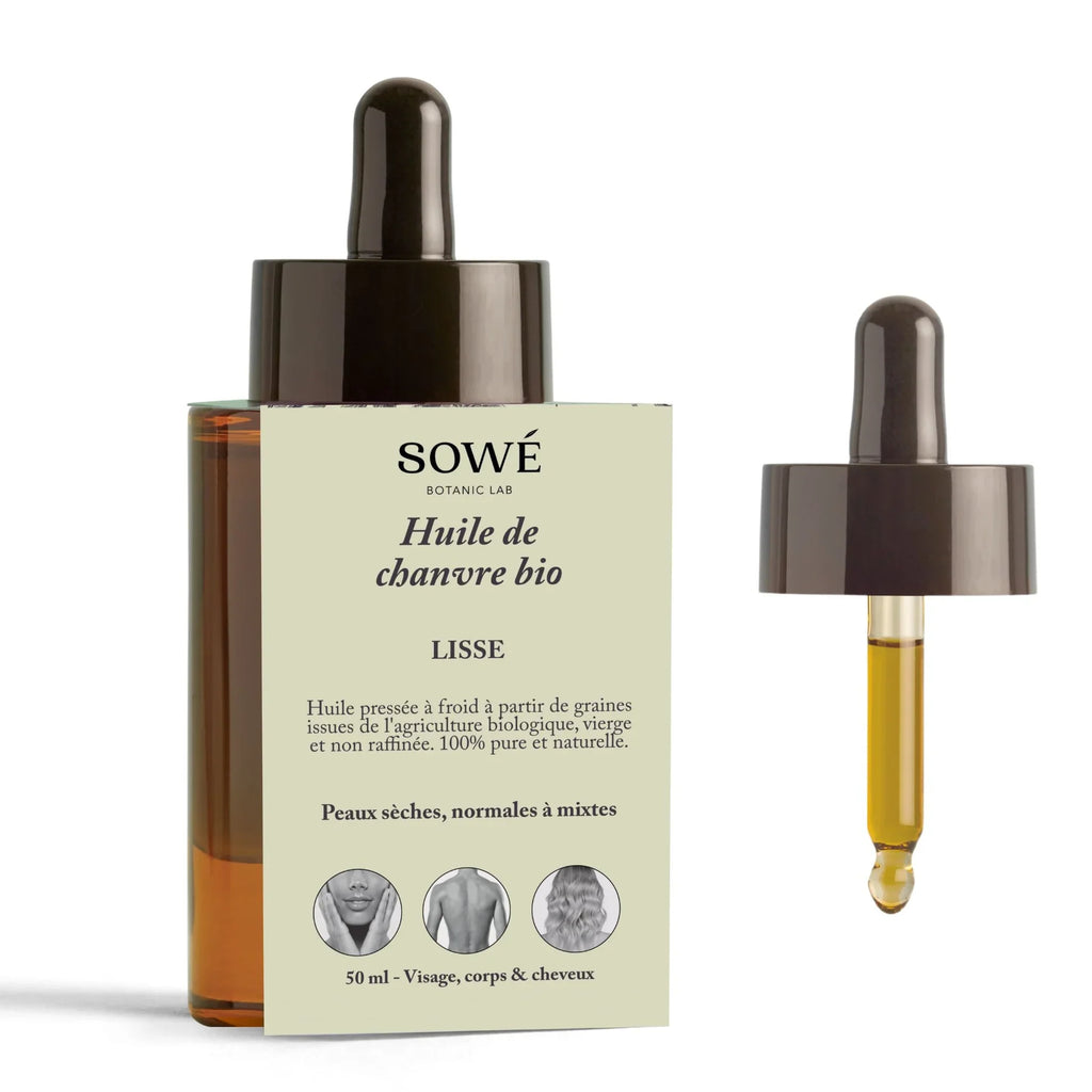 Huile de chanvre BIO pressée à froid - Pour le corps et les cheveux 50 ml - SOWÉ